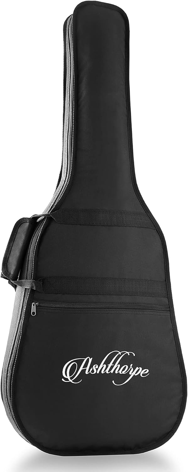 Ashthorpe Full-Size Dreadnought Acoustic Electric Guitar Package with 10 Watt Amp - Brown