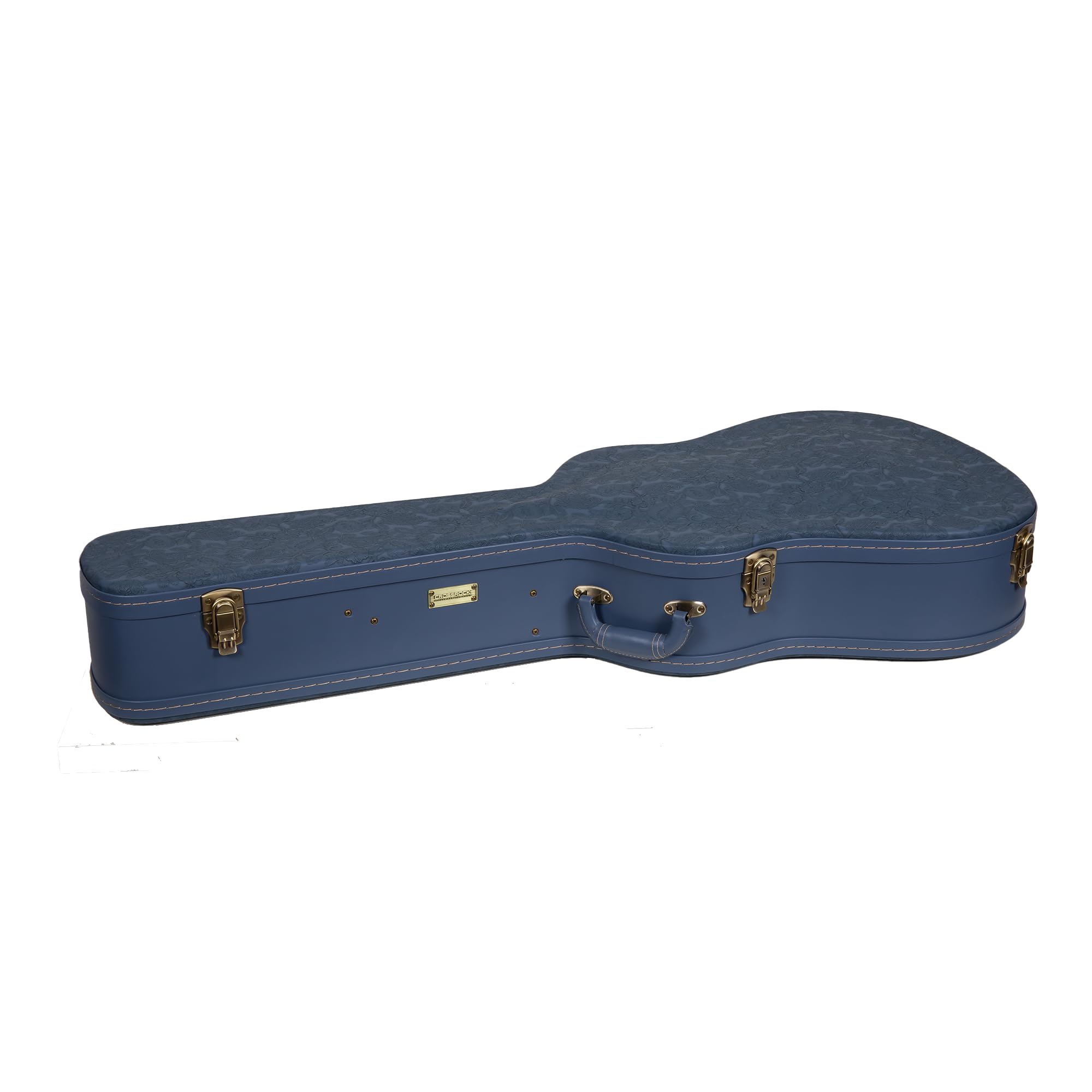 Crossrock Relief Series CRW630J45SB Drewniane etui na gitarę akustyczną Gibson i Martin dreadnought z teksturowaną powierzchnią, imitacja runa norki, zatrzaski ze stali nierdzewnej, przydymiony