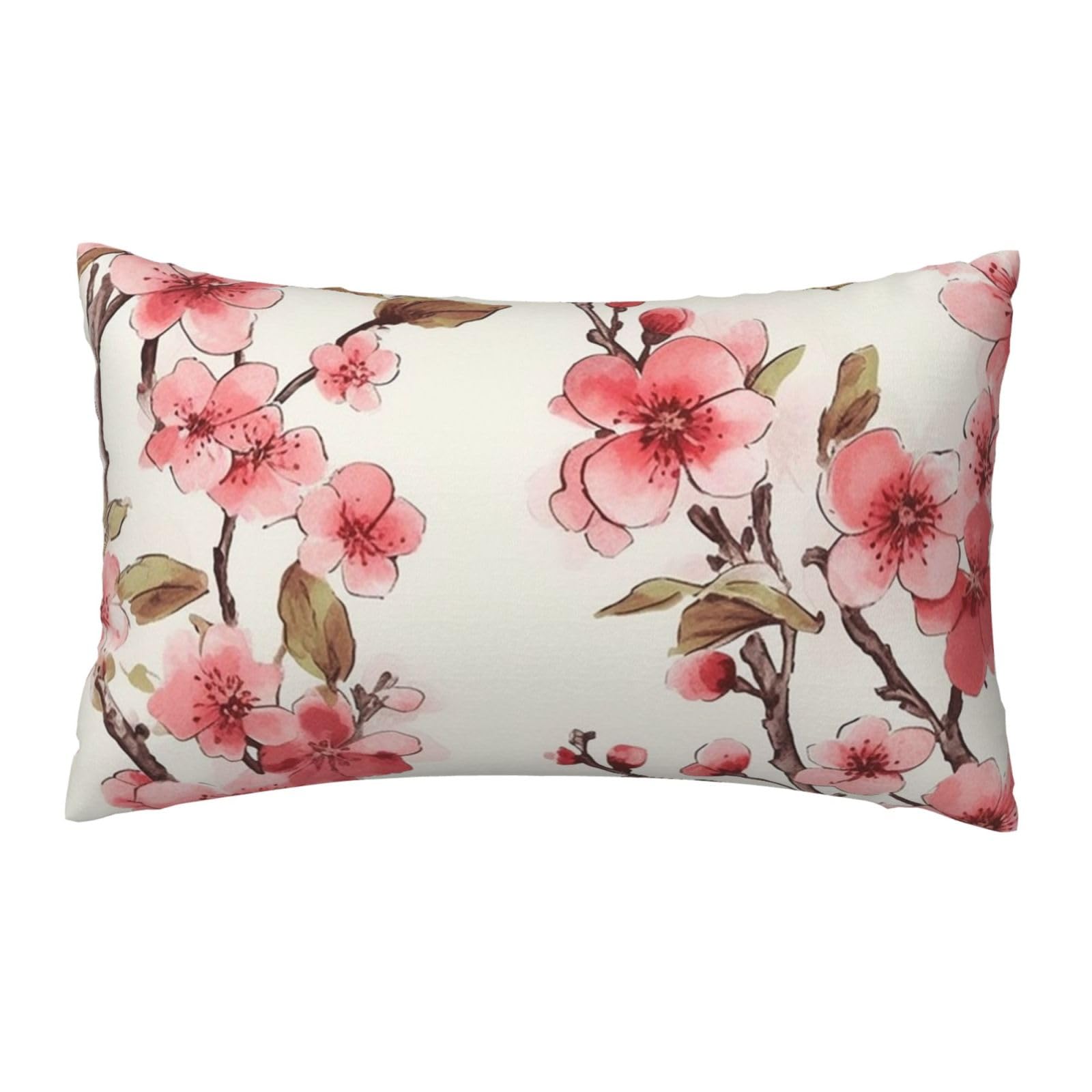 FodPand Luxury Velvet Pillow Cases 12 x 20 inch Super Soft Decorative Throw Pillow Covers - Cherry Blossom Pillowcases Modern Lumbar Cushion Cases for Couch Sofa Bed Pillow Shams