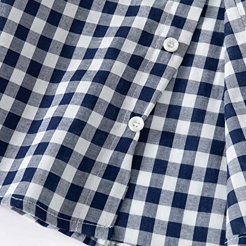 Boys' Casual Short Sleeve Button Down Shirts Cotton Plaid Baby-Boys Short Sleeve Button Up Plaid Shirt4