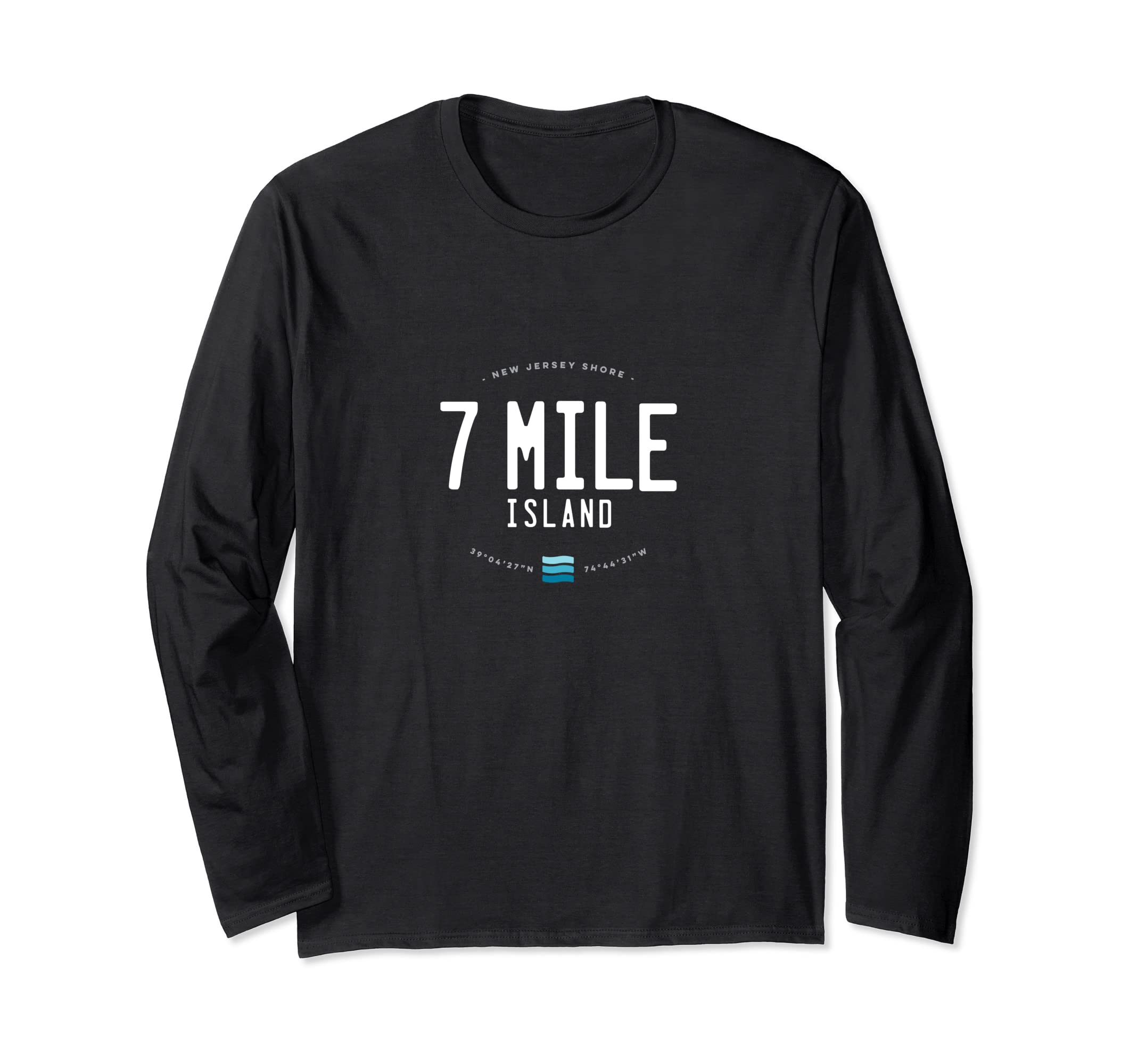 7 Mile Island Avalon Stone HarborBeach Waves Long Sleeve T-Shirt