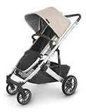 Cruz V2 Stroller/Full-Featured Stroller with Travel System Capabilities/Toddler Seat, Bumper Bar, Bug Shield, Rain Shield Included/Declan (Oat Mélange/Silver Frame/Chestnut Leather)