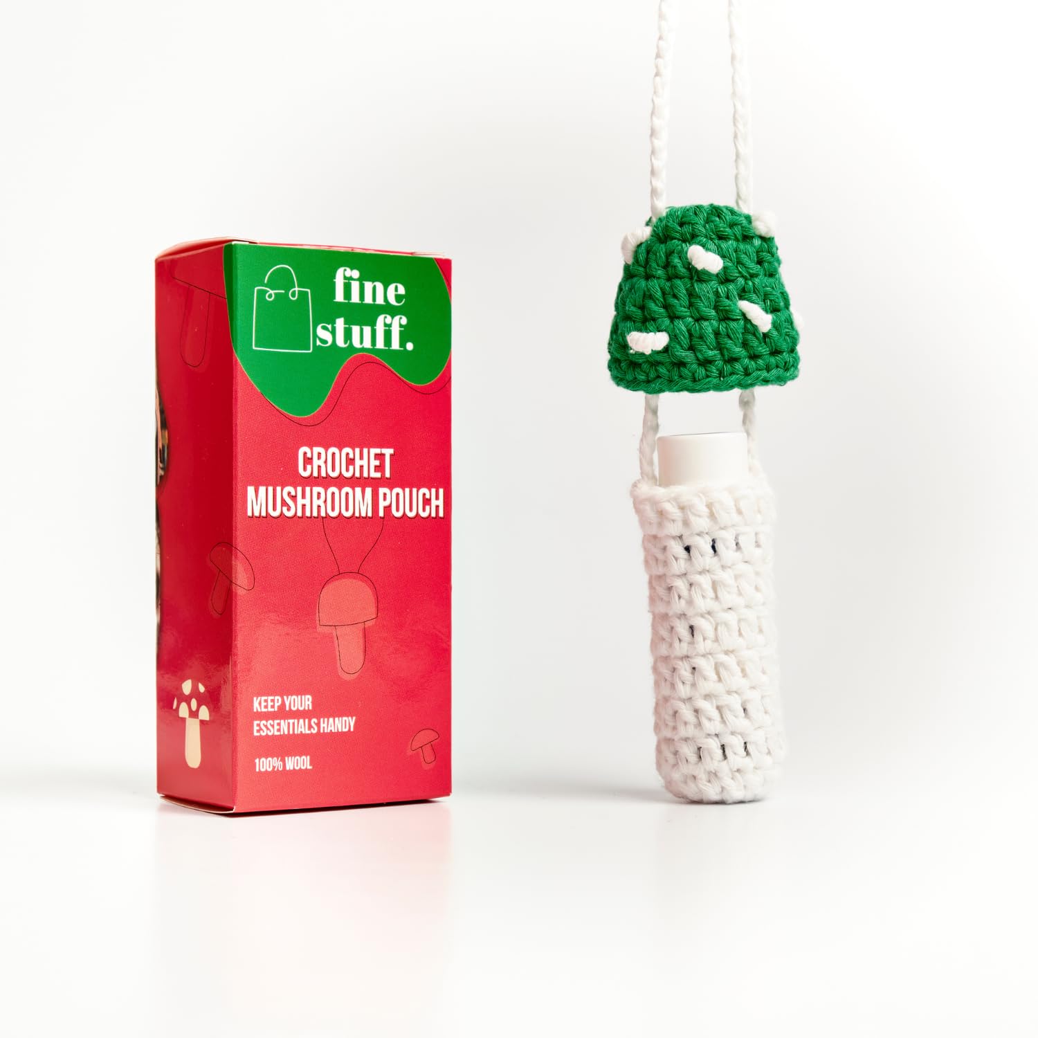 Fine Stuff Crochet Mushroom Bag Handmade Mushroom Holder For