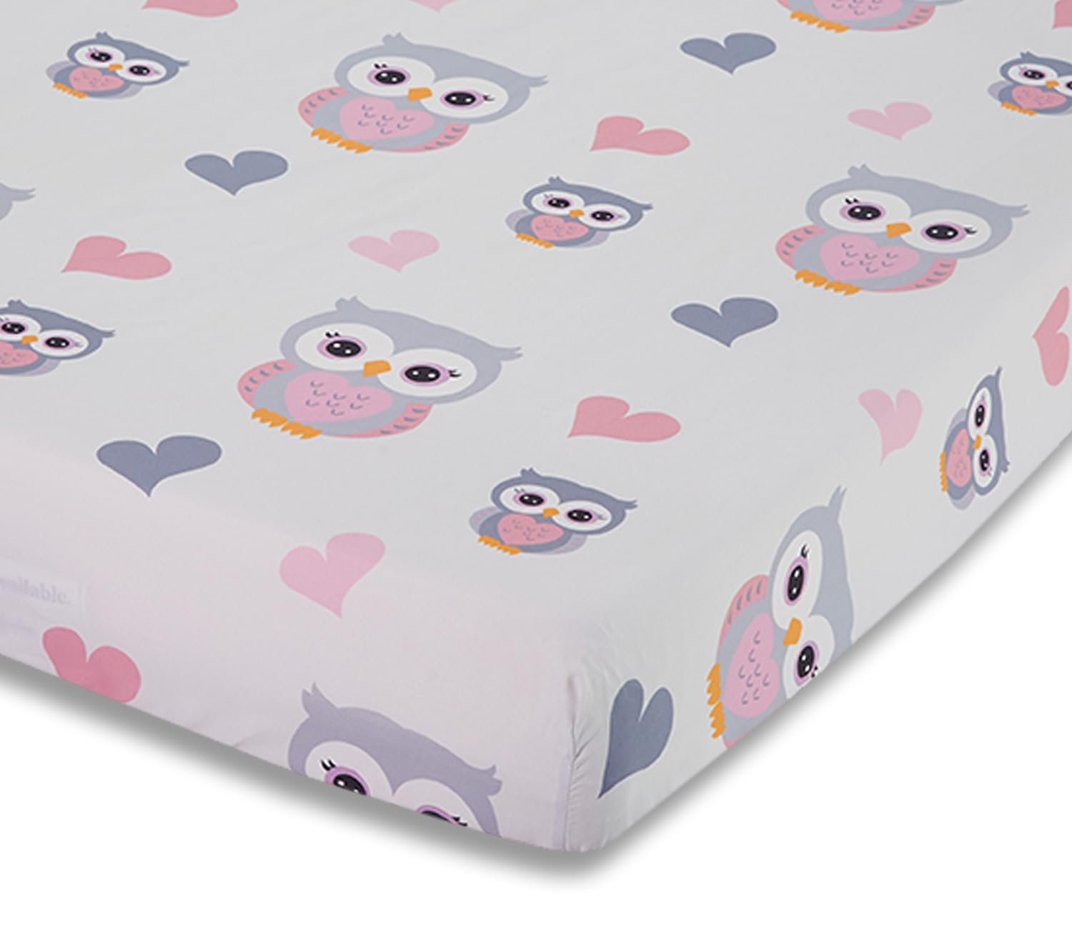 EVERYDAY KIDS Baby Girl Fitted Crib Sheet Sweet Owls, 100% Soft Breathable Microfiber Baby Sheet, Fits Standard Size Crib Mattress 28in x 52in,