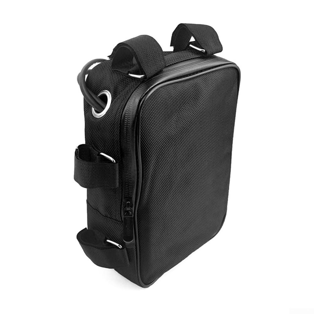 ZWEquipint E-Bike Battery Housing Bag for Frame Integration with Oxford Cloth Build Secure Strap Fastening and Charging Cable Pathways
