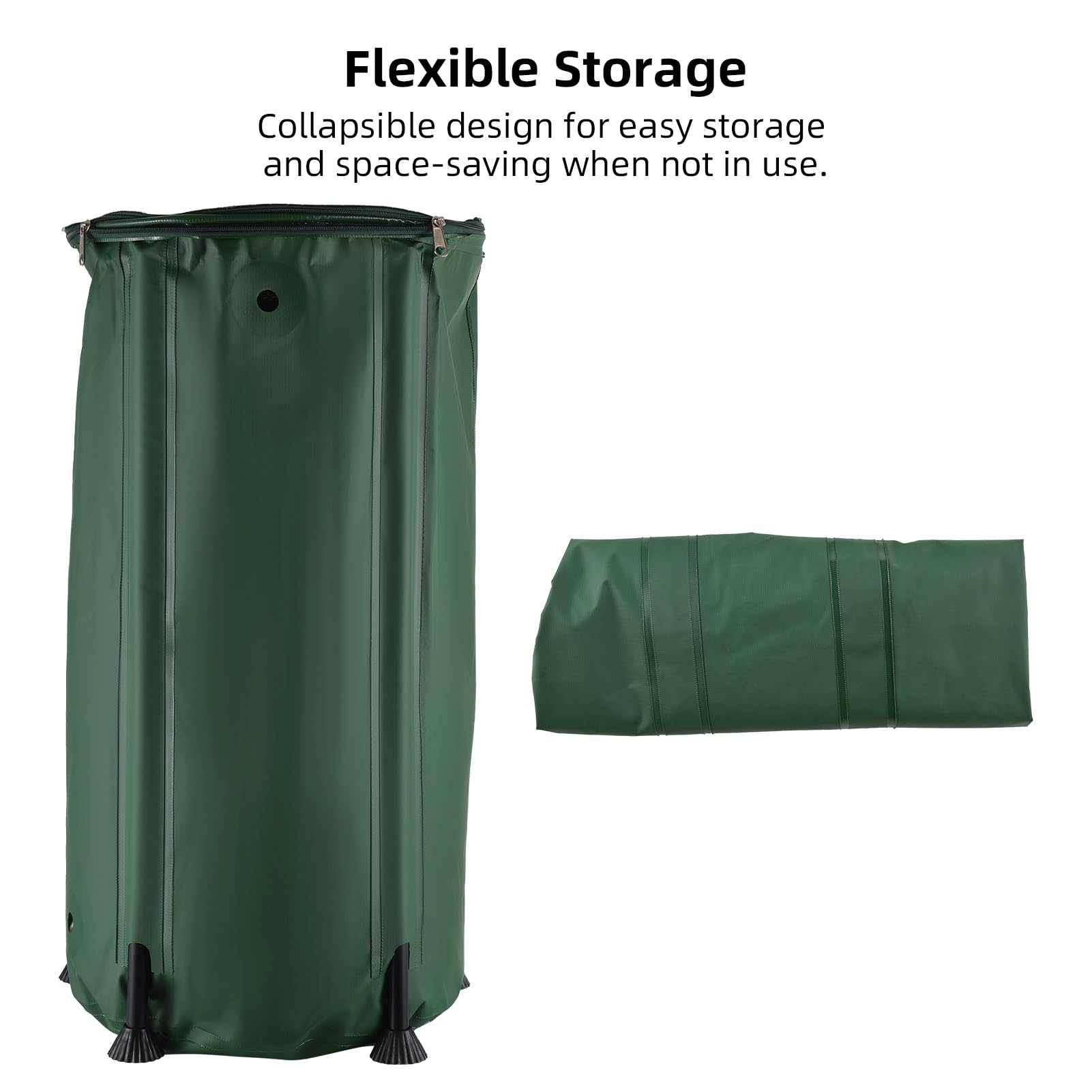 Lixada Barril de recolección de Agua de Lluvia portátil con Filtro de bajante y válvula de desbordamiento - Kit de Barril de Lluvia de 100 l con Lona de PVC 500D