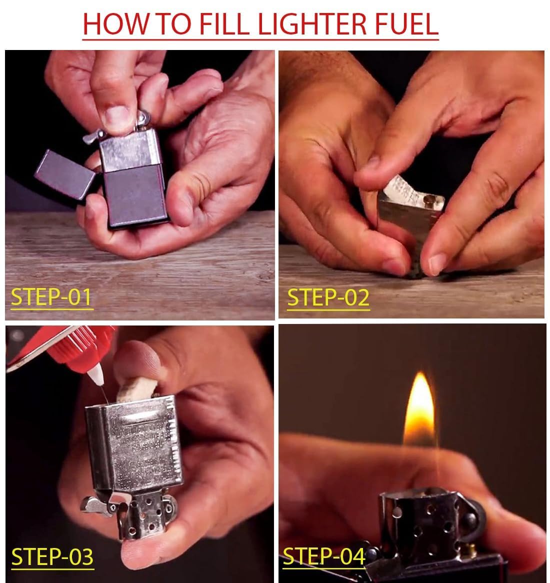 MELTING MOMENTS Refillable Small Pocket Cigarette Lighter Metal Body Fuel  Lighter Without Fuel Fill The Lighter with Oil Fuel for Outdoor Travel 