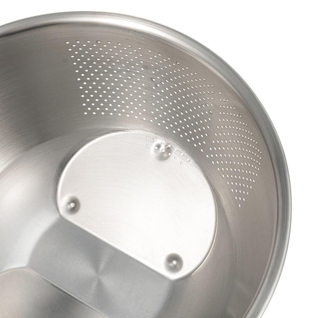 Cuenco de Lavado de Arroz, Tazón de Lavado de arroz de Acero Inoxidable, Bol para Lavar Arroz con Colador, Escurridor de Verduras Accesorios de Cocina Multifuncionales(Color:Silver)