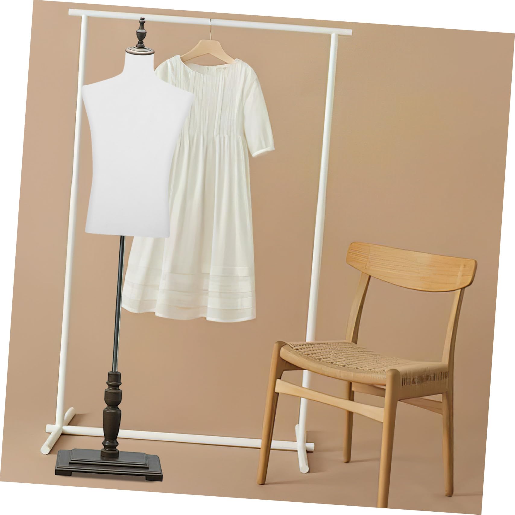 Copri Manichino Maschile in Cotone Bianco per Negozi di Abbigliamento Design Realistico e Facile Installazione, Versatile per Esposizioni e Studi Fotografici