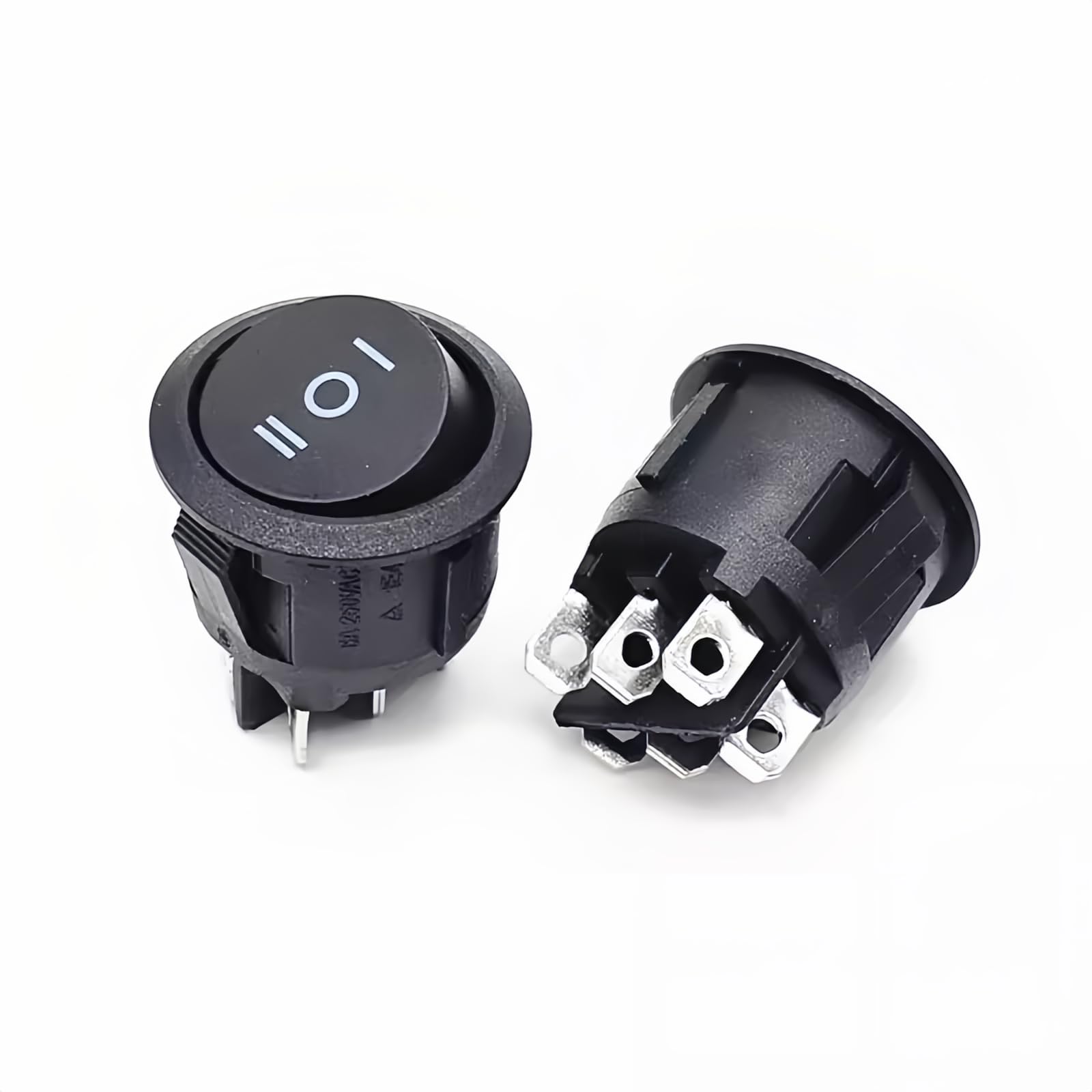 ElCOKITEX 5Pcs 12V Round Rocker Switch 20mm 6 Pin ON-Off-ON DPDT 6A/250V AC 10A/125V DC for Car RV Truck Boat Marine Auto Motorcycle