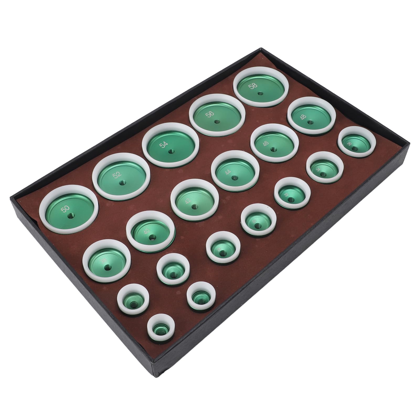 Naroote Kit de Troqueles de Prensa de Reloj Duradero de 20 Piezas para Reparación y Mantenimiento de Relojes Hecho de Metal y ABS 20-58mm