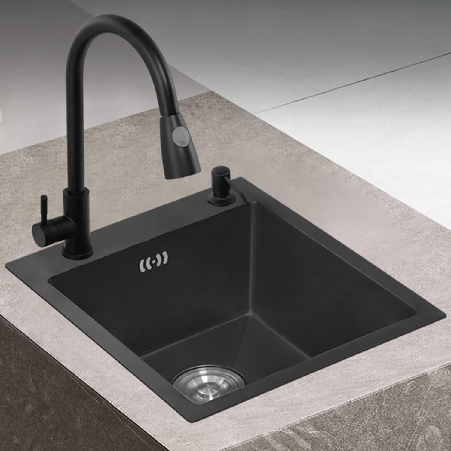 Bar Sink, Single Deep Basin, Square Stainless Steel Sink, Kitchen Mini
