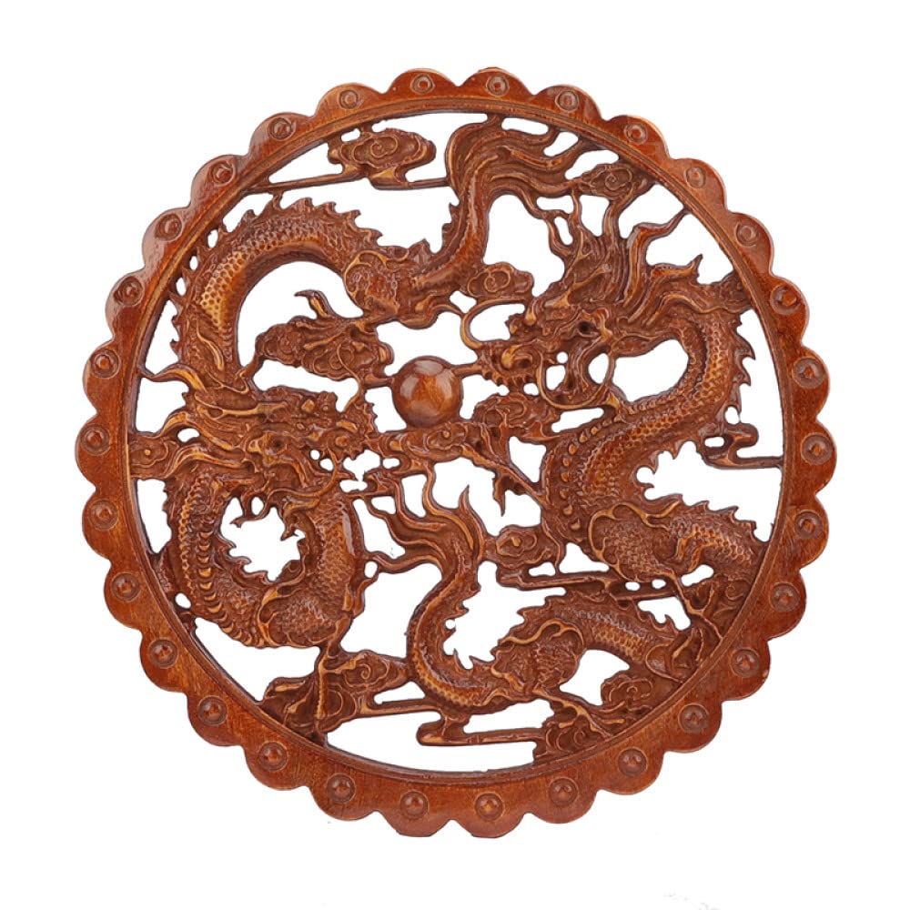 Applique dragon chinois en bois sculpté onlay de coin non peint pour meubles YQ3