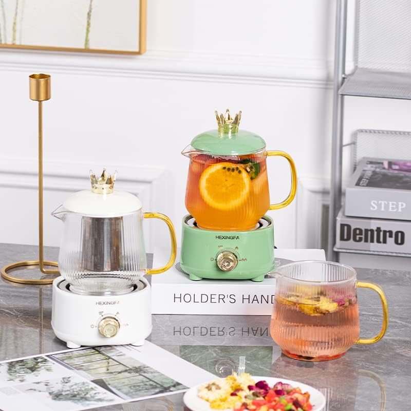 Hot Tea Maker Electric Glass Kettle with temperature control Automatic Shut off Brewing Programs for your favorite teas and Coffee (green)