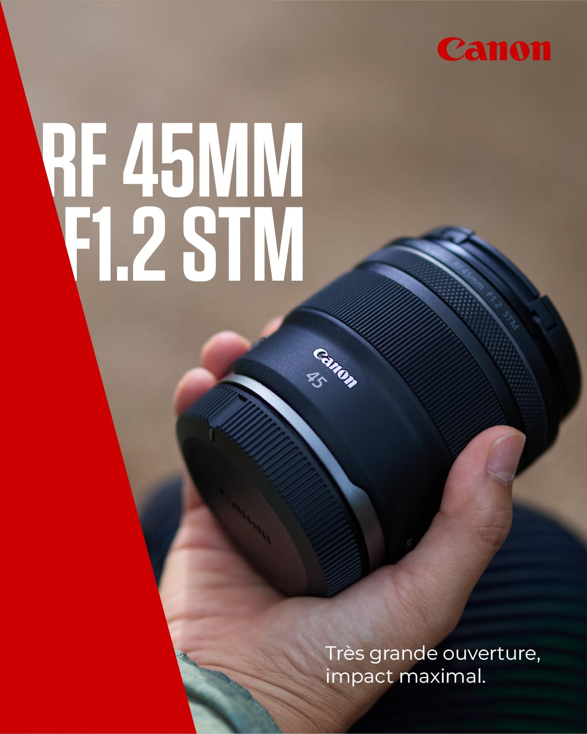 Objectif Canon RF 45mm F1.2 STM – Objectif Canon Lumineux pour Appareil Photo numérique | Idéal pour Portraits, léger et Compact | Compatible Canon EOS R