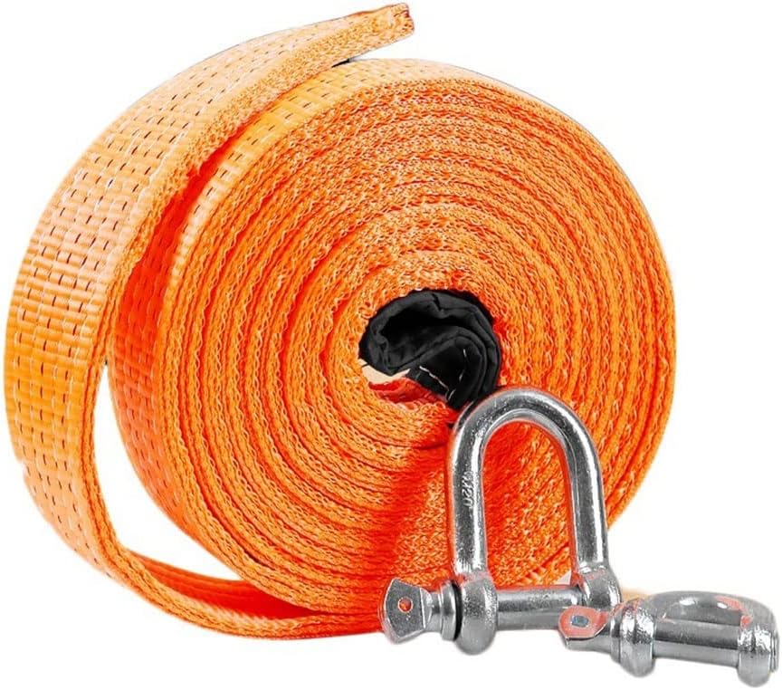 3M Towing Rope with Metal Hooks, 6 Tons High Strength Nylon Tow Strap, Recovery Tow