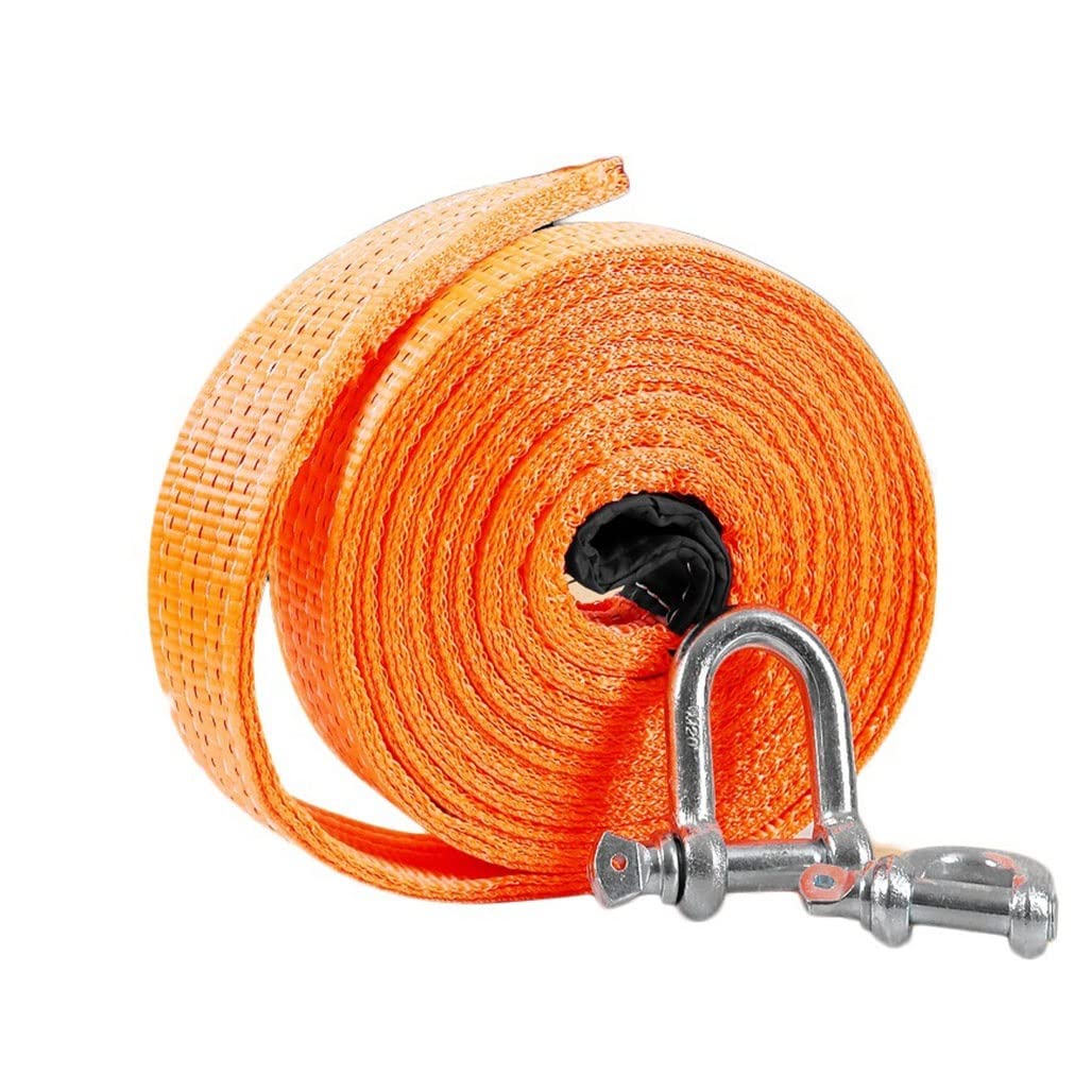 Abschleppseil Pkw (3m X 5cm) Abschleppschlaufe Elastisch & Belastbar Bis 6t - Abschleppseil Auto Mit Reflektorstreifen Inkl. 2 Metallhaken‌(18T-5m)