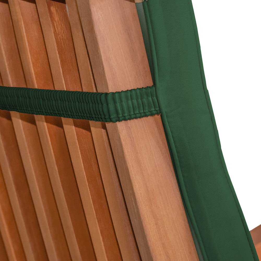 Detex® Stuhlauflagen Vanamo Befestigungsschlaufen 6er Set Auflage Hochlehner Sitzauflage Stuhlkissen Kissen Grün