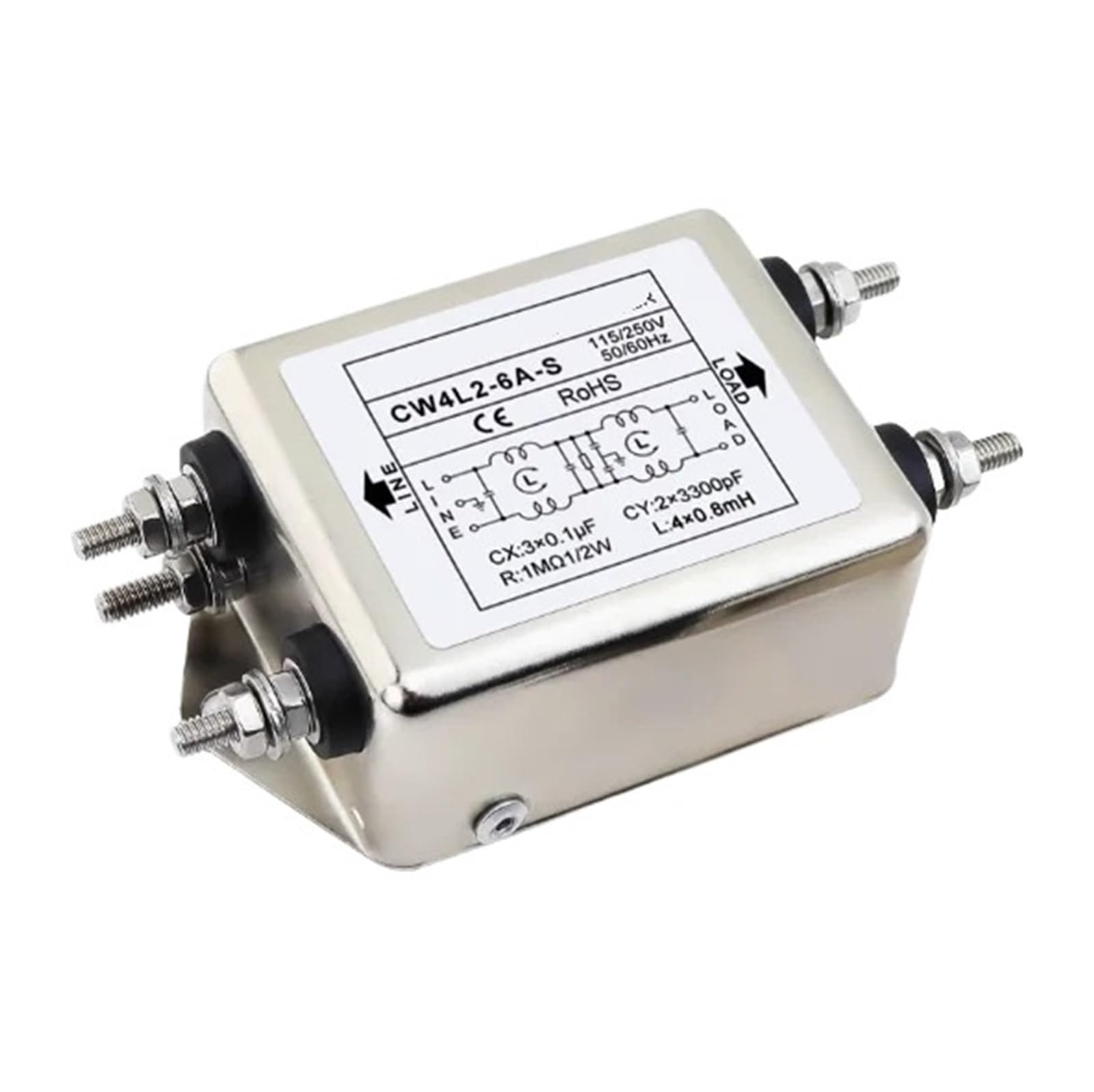 MBPAIHOP CW4L2-6A-S anti-interference AC 220C power filter circuit audio purifier dual terminal desktop dual terminal
