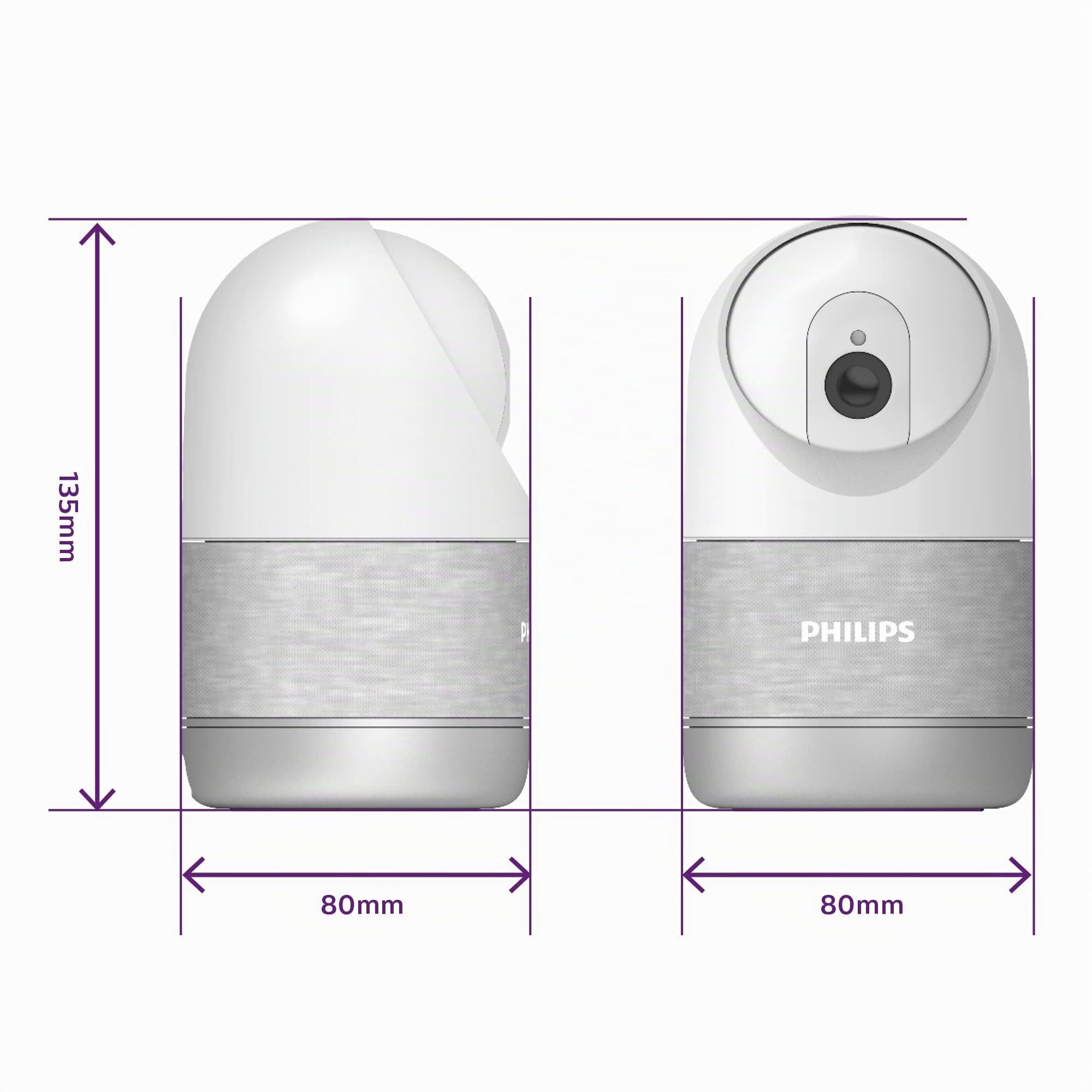 PHILIPS WelcomeEye Look Caméra Intérieure 2K Motorisée Auto-Tracking