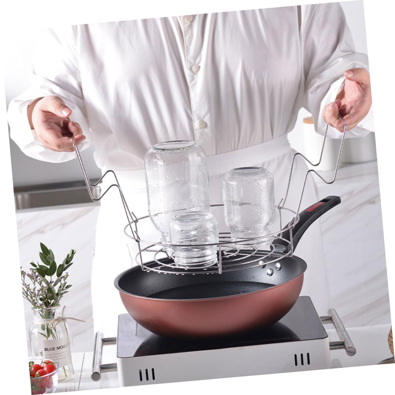SHINEOFI 7 Pezzi Canning Kit per Conservare Marmellate con Pinze Antiscottatura e Imbuto Utensili Professionali per Cucina Casalinga Accessori per Barattoli e Conserve Verde