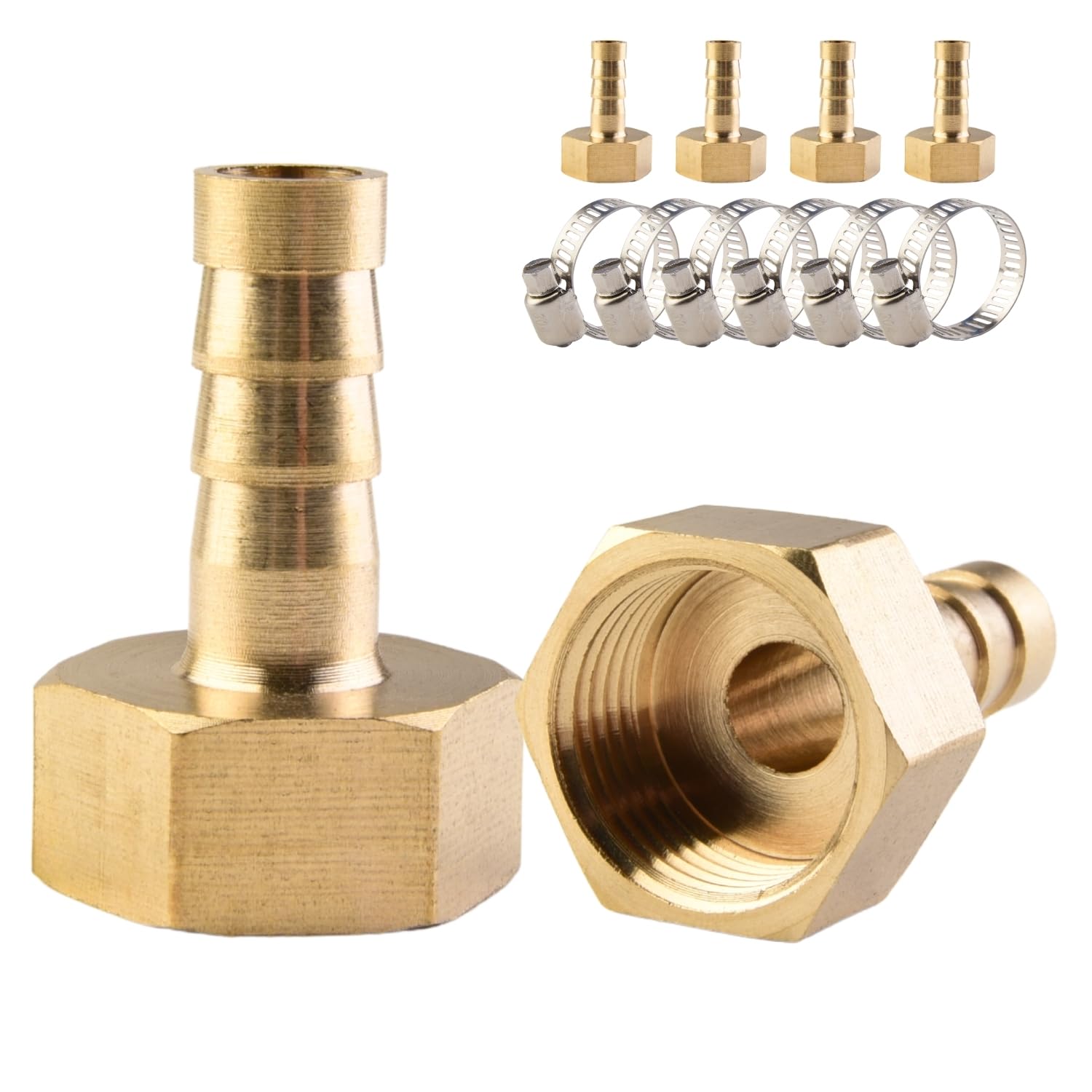 QZKJQDD 2 Stück Schlauchtülle Edelstahl, Reduktion Schlauch Widerhaken Adapter, 8 MM Barb auf 3/8 BSP männlich Schlauch Barb, Schlauchverbinder, Kompression Fittings für Wasser, Industrie