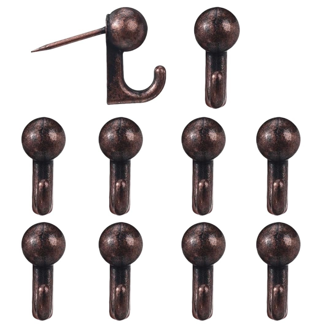 10 Pcs Metal Push Pins for Wall, Picture Hanging Hooks, Picture Hanging Nails for Wall, Decorative Thumb Tacks for Home Office Bulletin Board Hooks