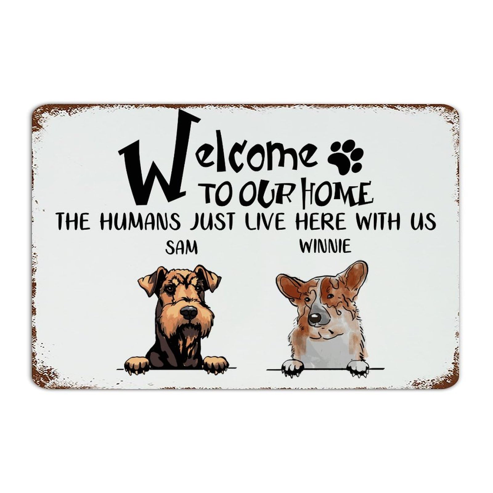 Plaque en étain Welcome pour décoration extérieure de chambre homme et clôture