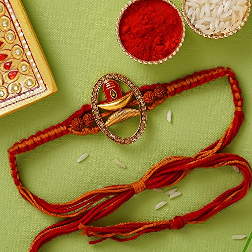 Image of eCraftIndia Multicolor Designer Rakhi for Brother | Raksha Bandhan Rakhi for Bhaiya Bhabhi Bhai Kids