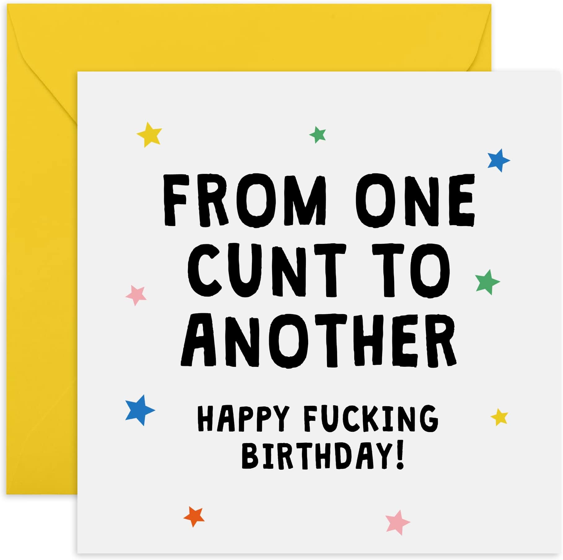 Central 23 Cheeky Birthday Card for Women - 'One C*nt To Another' - Rude Greeting Cards for Her - For Sister Best Friend Workmate - Comes With Fun Stickers