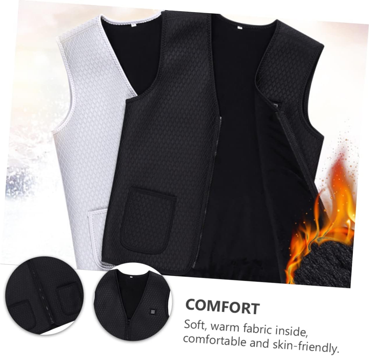 Heated Vest for Women Smart Electric Heating Waistcoat with Fast Heating Technology Durable and Comfortable Fit for Winter Wear Black s