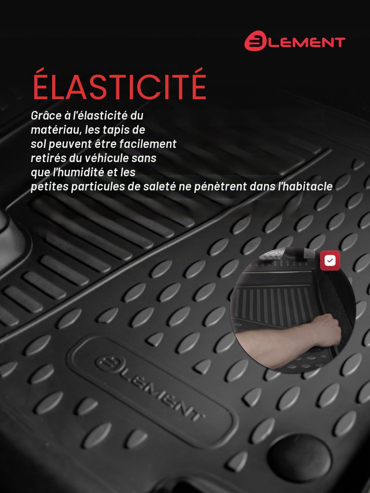 Element EXP.ELEMENT3D02221210k Tapis de Sol en Caoutchouc Premium Opel Mokka X 2018-2020, Noir, Ajustement mesuré au Laser personnalisé