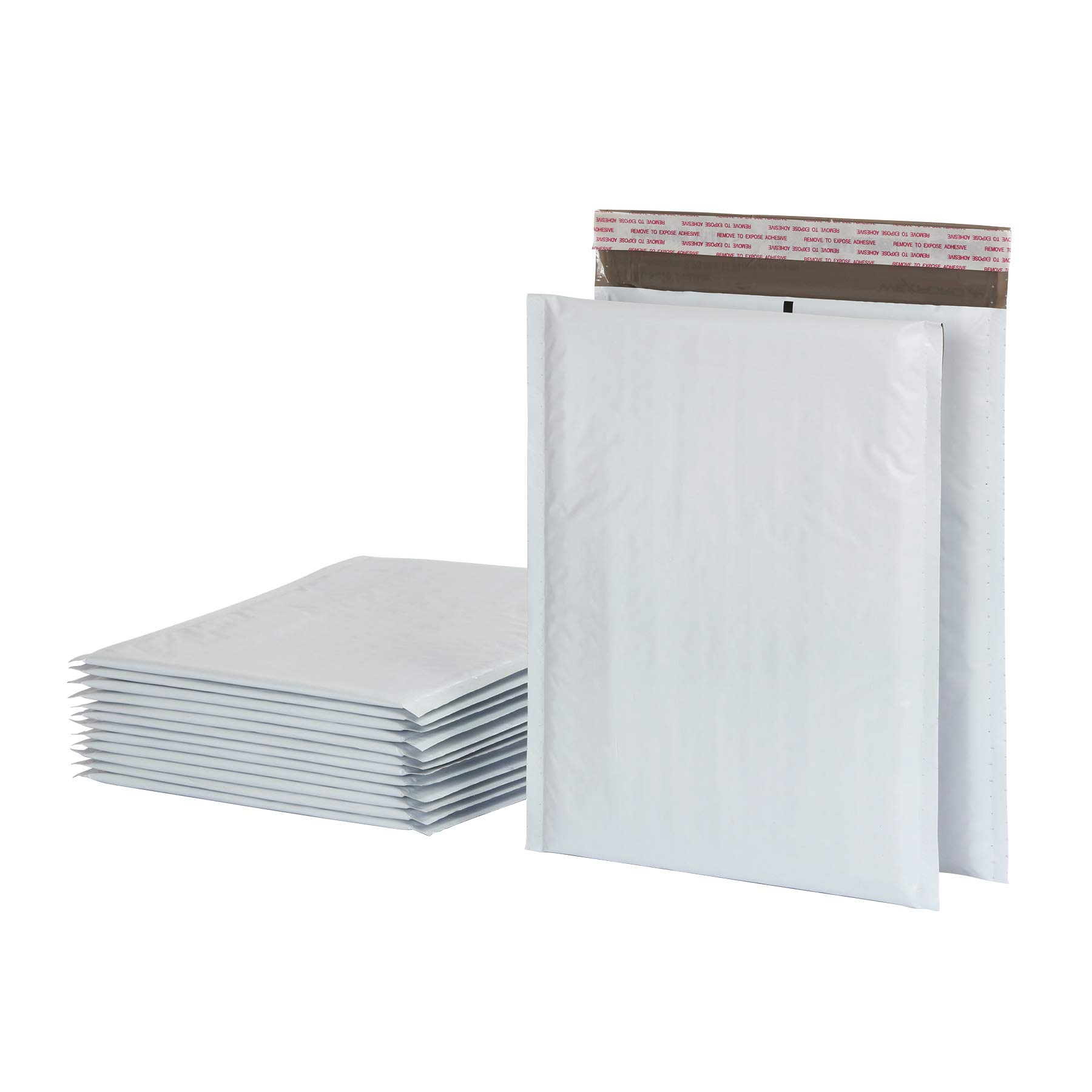 Quality Park Luftpolsterumschläge, 22,6 x 27,9 cm, wasserabweisend, weiß, gepolsterte Umschläge, Redi-Strip Abziehverschluss, 25 Stück (QUA85760)