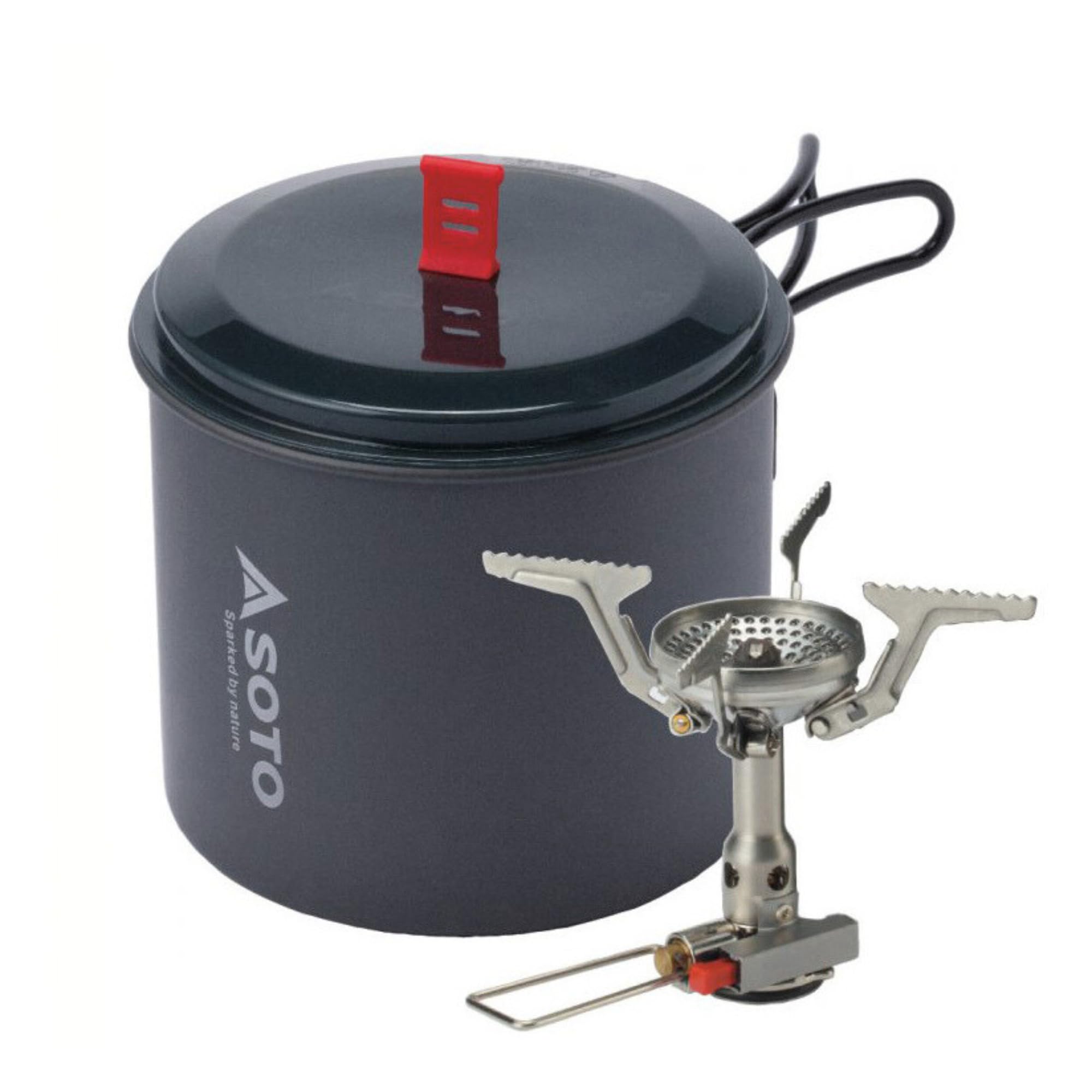 SOTO Amicus Stove with or without Igniter Camping Stove - Superior Under Windy Conditions, Shock Resistant, and Low-cost With High-end Performance Stove