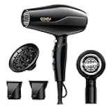 Professional Salon Hair Dryer, CONFU 1875 Watt Negative Ionic Fast Drying Blow Dryer, AC Motor Low Noise Hair Blow Dryer with Diffuser & 2 Concentrator Nozzles
