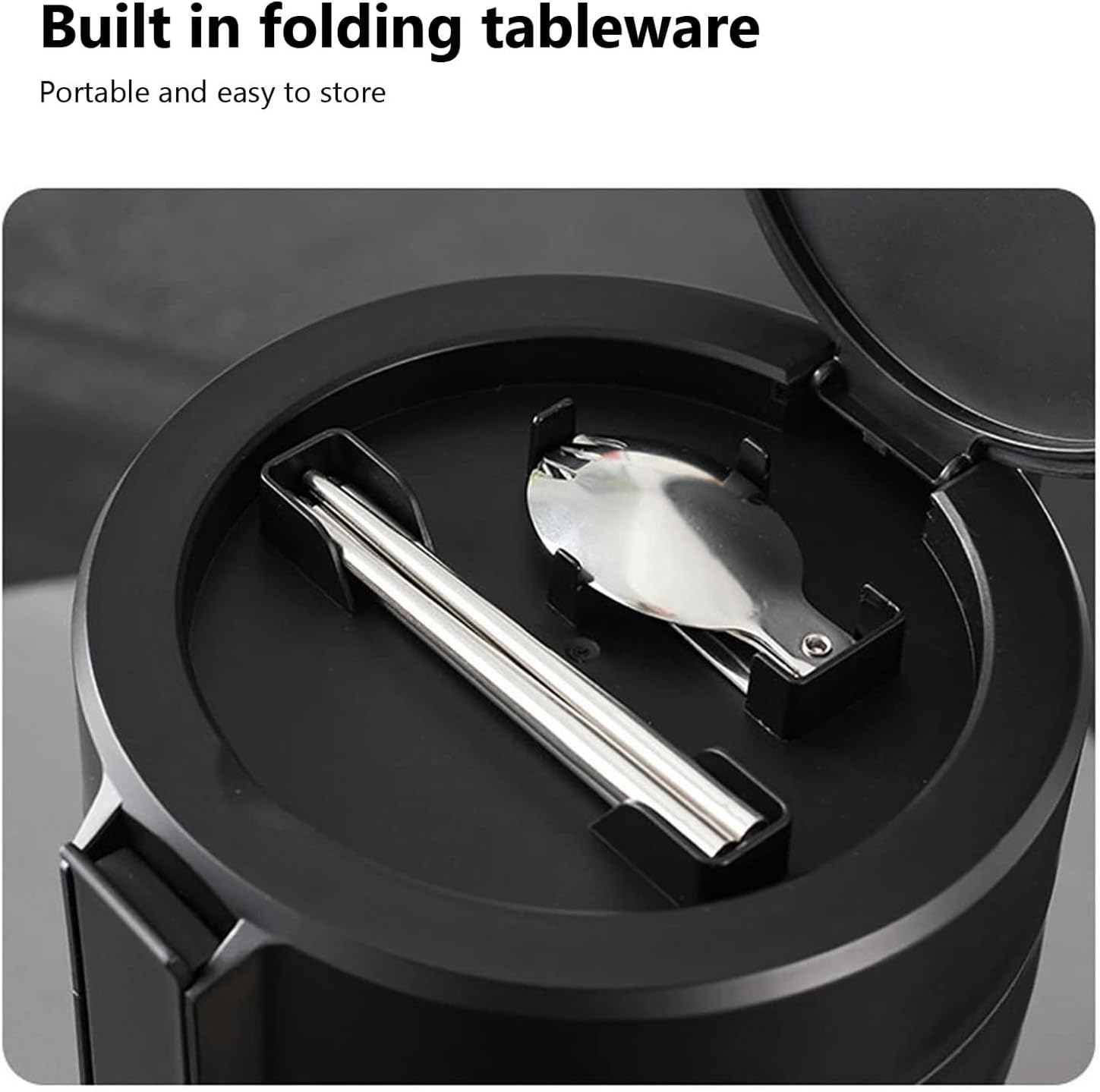 for Hot Food, 304 Stainless Steel 2.9L Stackable Insulated Food Jar with 4 Tiers, Leak Proof Thermal Lunch Box Vacuum Carrier Soup Container for Office Outdoor - Image 3