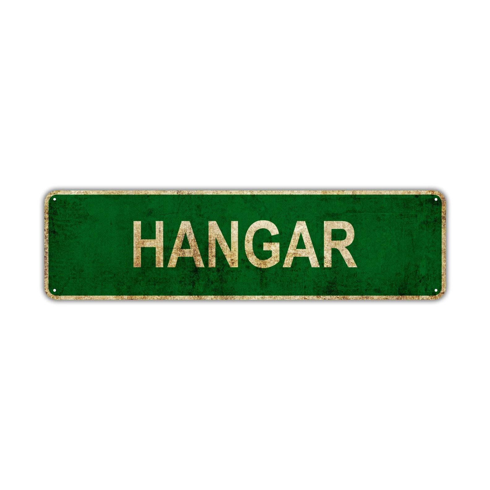 HOUVSSEN Hangar Street Sign Rustic Vintage Retro Metal Decor Wall Shop Man Cave Bar Fun Metal Sign 4x16 Inch Vintage Plaque Handicraft Best Gift Metal Tin Sign