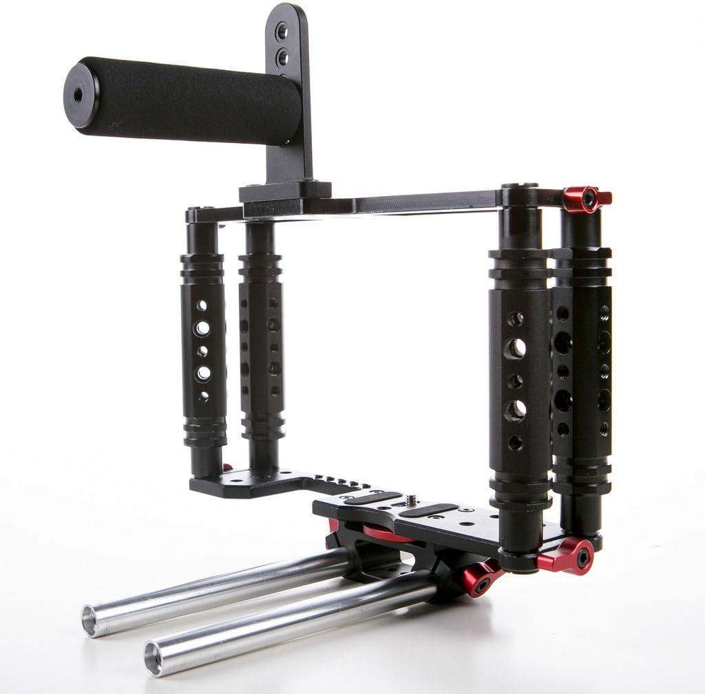 Tесh Dеаlѕ 🔥 TK-3 Aluminum DSLR Camera Cage Kit for Canon 5D Mark II 7D 70D 60D w/15mm Rod RIG, 1/4-20 Threaded mounting Points and 3/8" Sized Female Threads for LCD Monitor and Other Camera Accessories