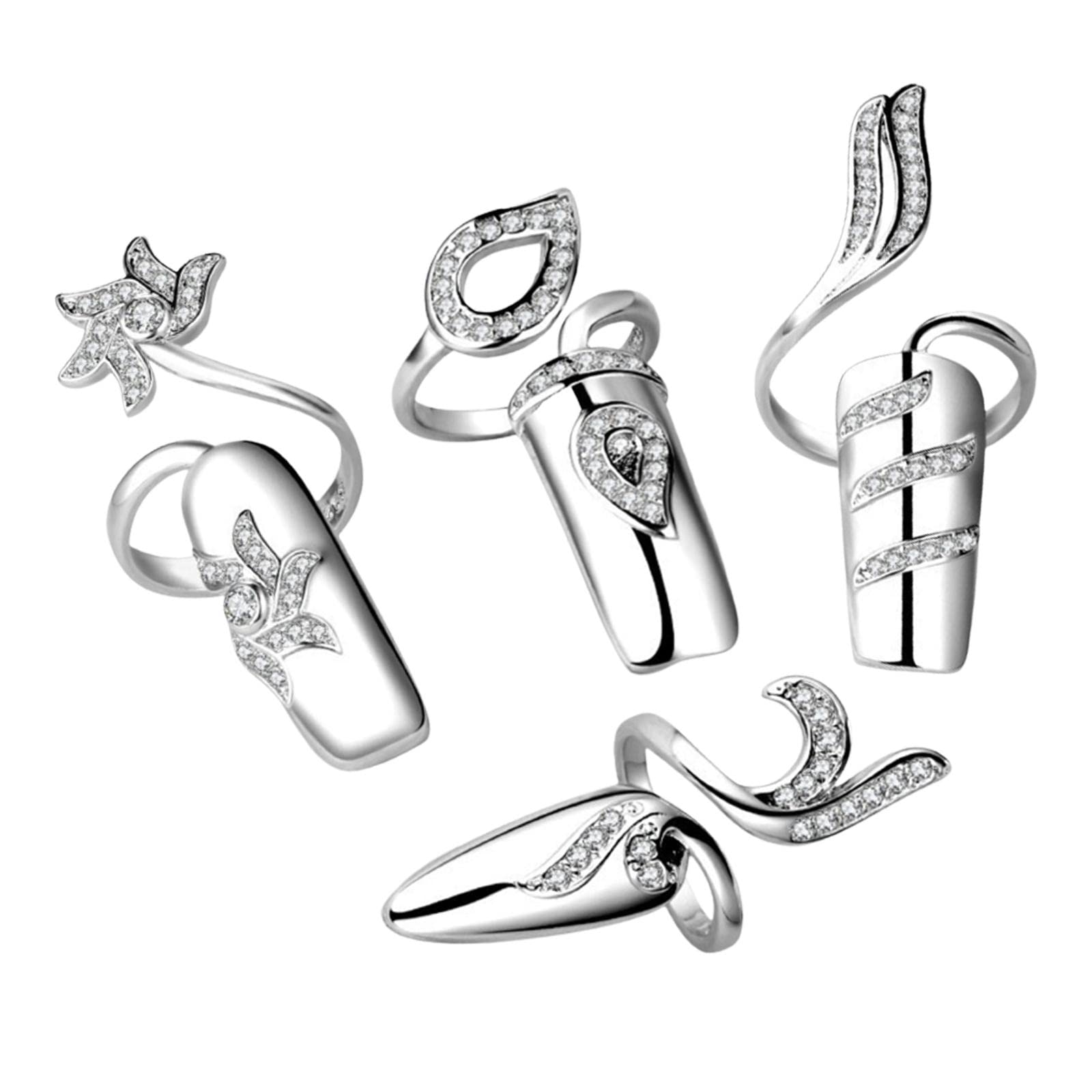 See full amazon price history chart for CALANDIS® Rhinestone Fingertip Opening Ring Adjustable Nail Guard Cover Rings Silver | 1 Set of 4 Pieces Fingertip Nail Rings CALANDIS® Rhinestone Fingertip Opening Ring Adjustable Nail Guard Cover Rings Silver | 1 Set of 4 Pieces Fingertip Nail Rings (B09ZV5HBKW) Amazon Price History, Amazon Price Tracker