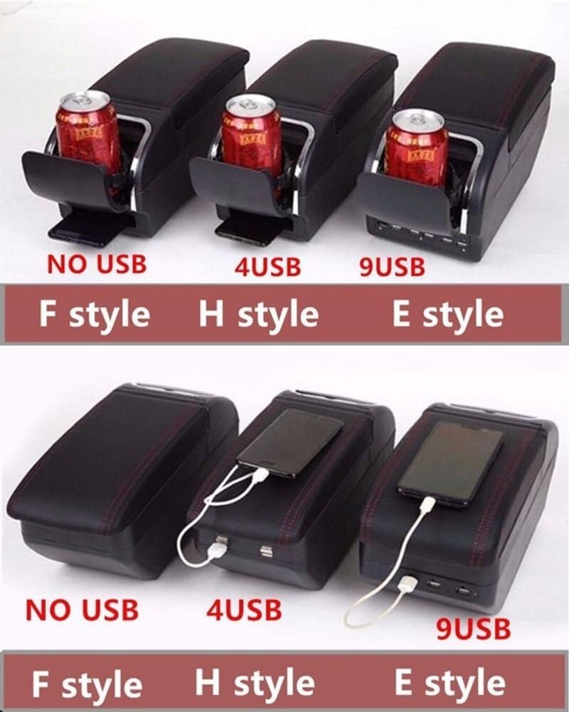 センターコンソール二層収納ボックス アームレストボックス帆 3 センターコンソール収納回転式格納式二層カップホルダー灰皿 USB カ