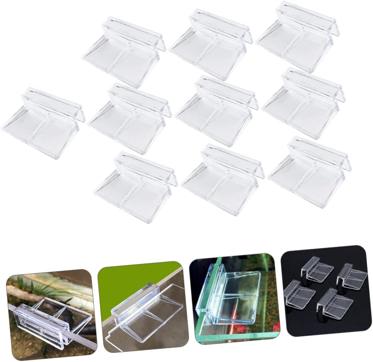BESPORTBLE 10pcs Acrylic Support Brackets for Fish Tanks Easy Install Clips for Glass Lightweight and Stable Aquarium Cover Frame