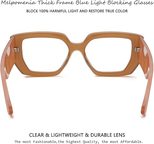 Vista 13 de Thick Frame Blue Light Glasses for Women Men Fashion Square Computer Gaming Eyeglasses with Clear Lens