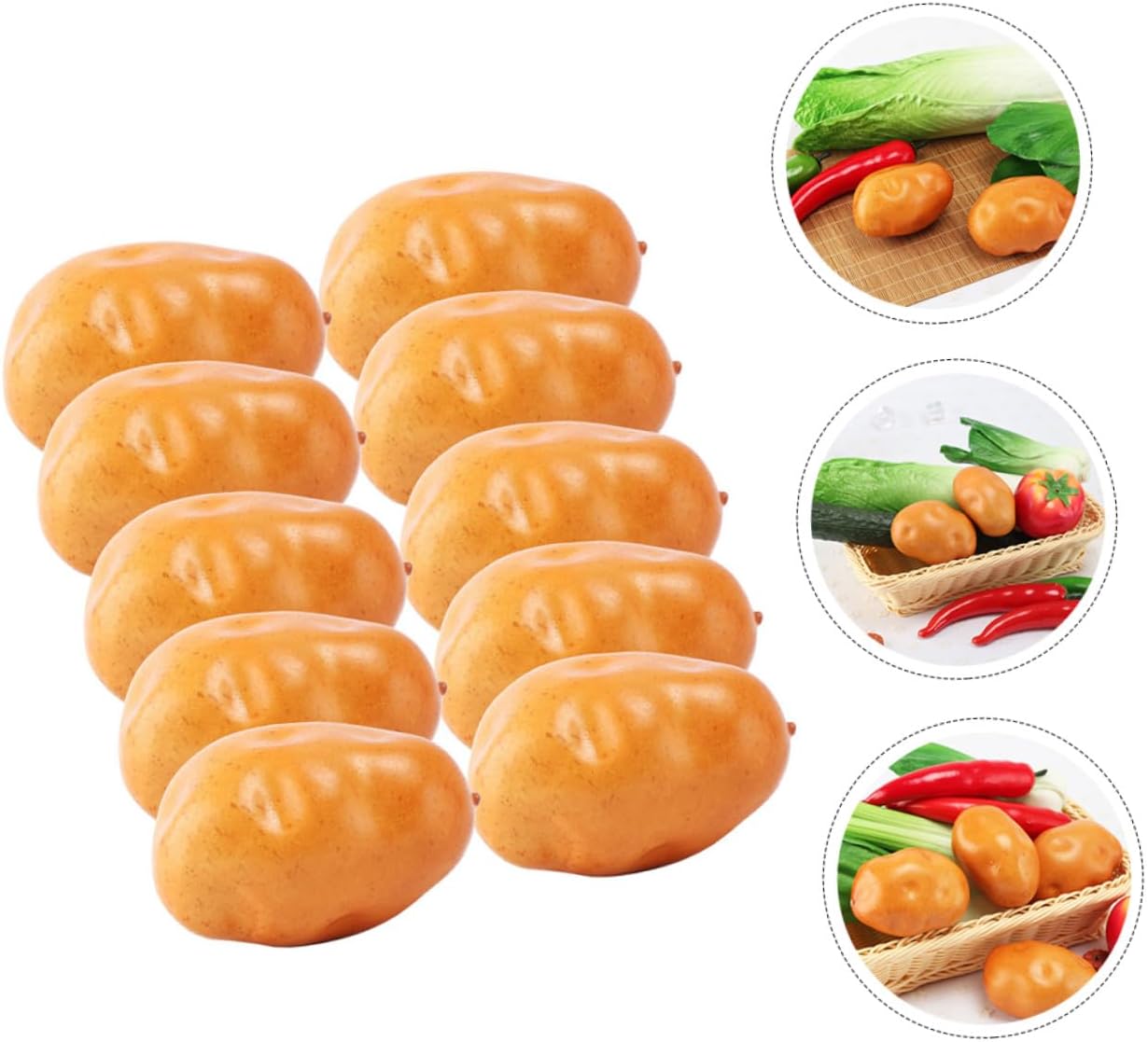 10pcs Artificial Foam Potato Models Simulation Fake Vegetable Props for Kitchen Restaurant Home Desktop Decoration