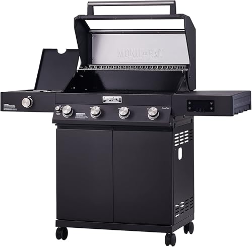 Miniatura 9 de Monument Grills Denali D425 - Parrilla inteligente de gas propano líquido de 4 quemadores con tecnología inteligente, quemador lateral y controles