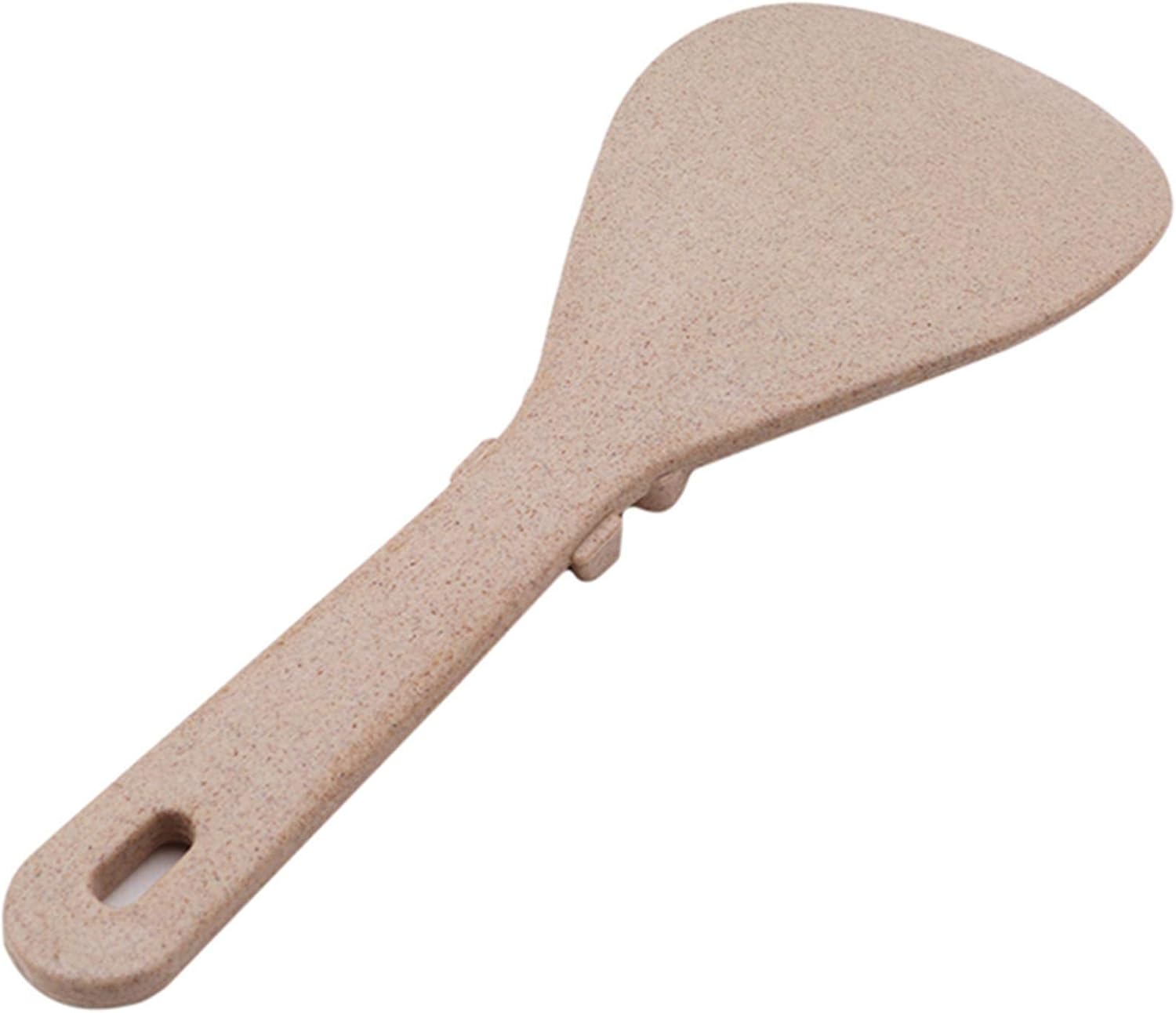 虹色蝶々 しゃもじ 本物 杓子 麦わら 耐熱 ノンスティック リボン かわいい 家庭用 ベージュ 洗いやすい