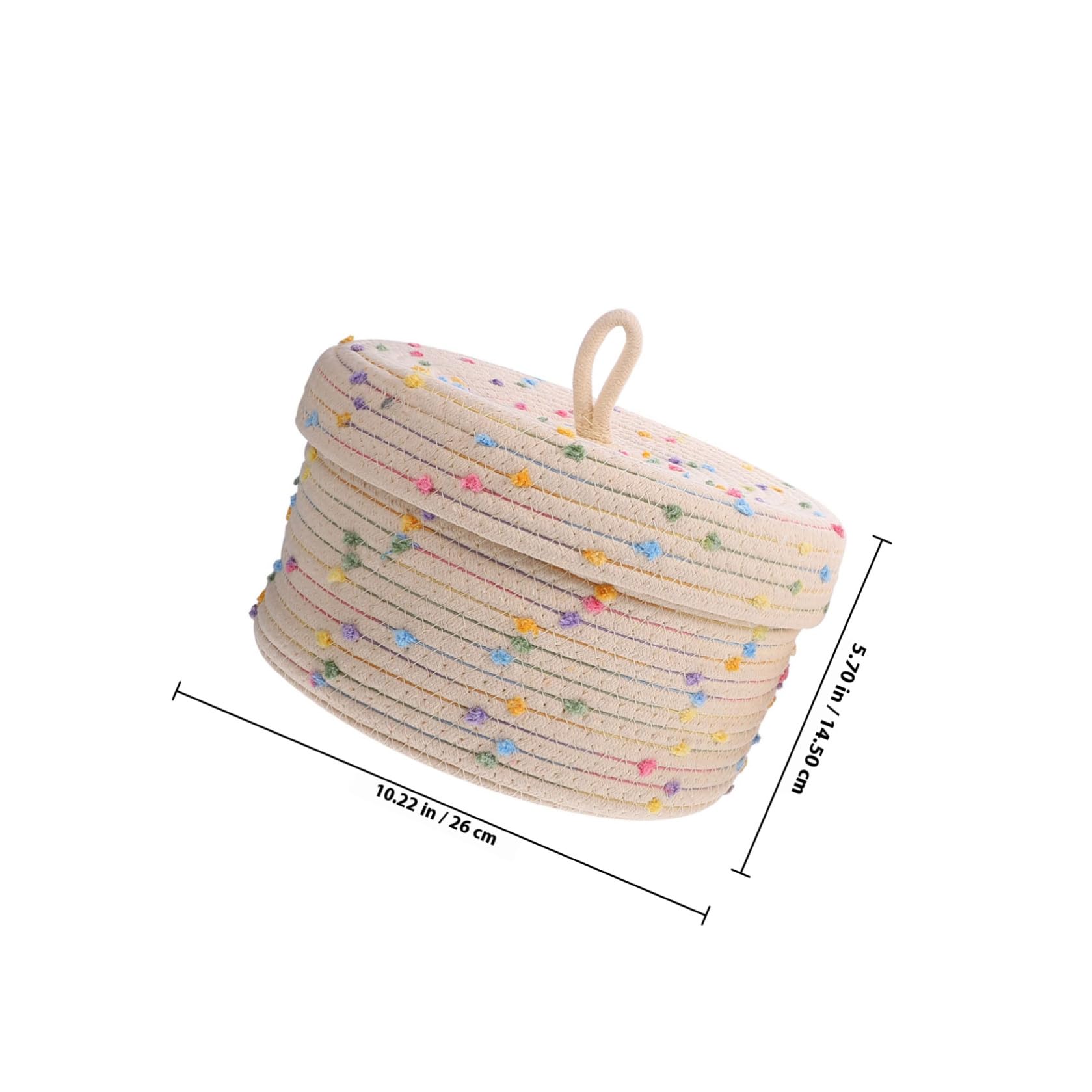PACKOVE Cesto Porta Giocattoli e Confortevole Intrecciato in Corda di Cotone 2 Coperchio, Organizzatore Compatto Design Semplice per Snack e Giochi