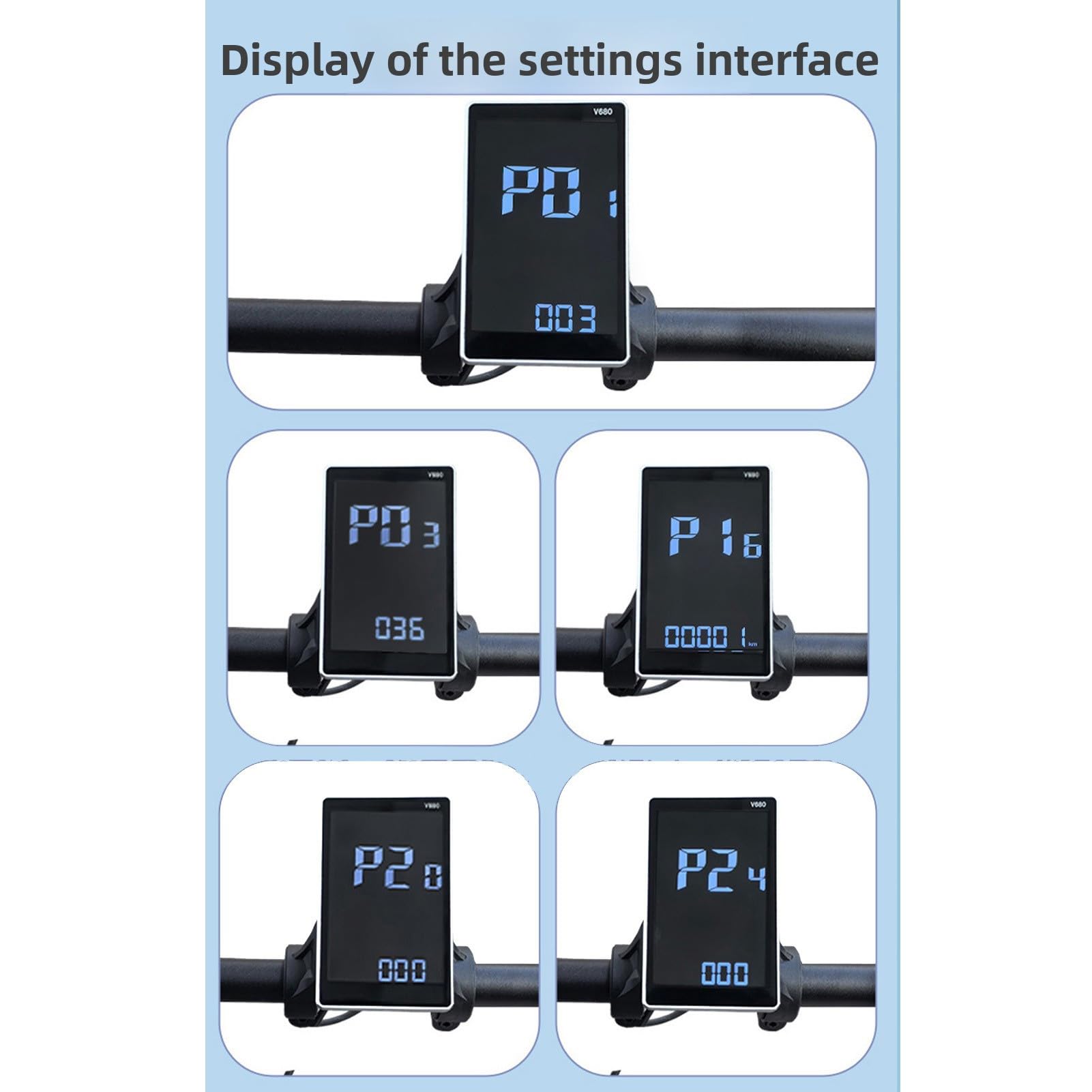 Drfeify Display LCD per Bici Elettrica Display ABS PVC Pannello M5 a 6 Pin UART 9600 IPX4 Schermo a Colori Impermeabile per Pendolari Scooter Accessorio di Ricambio