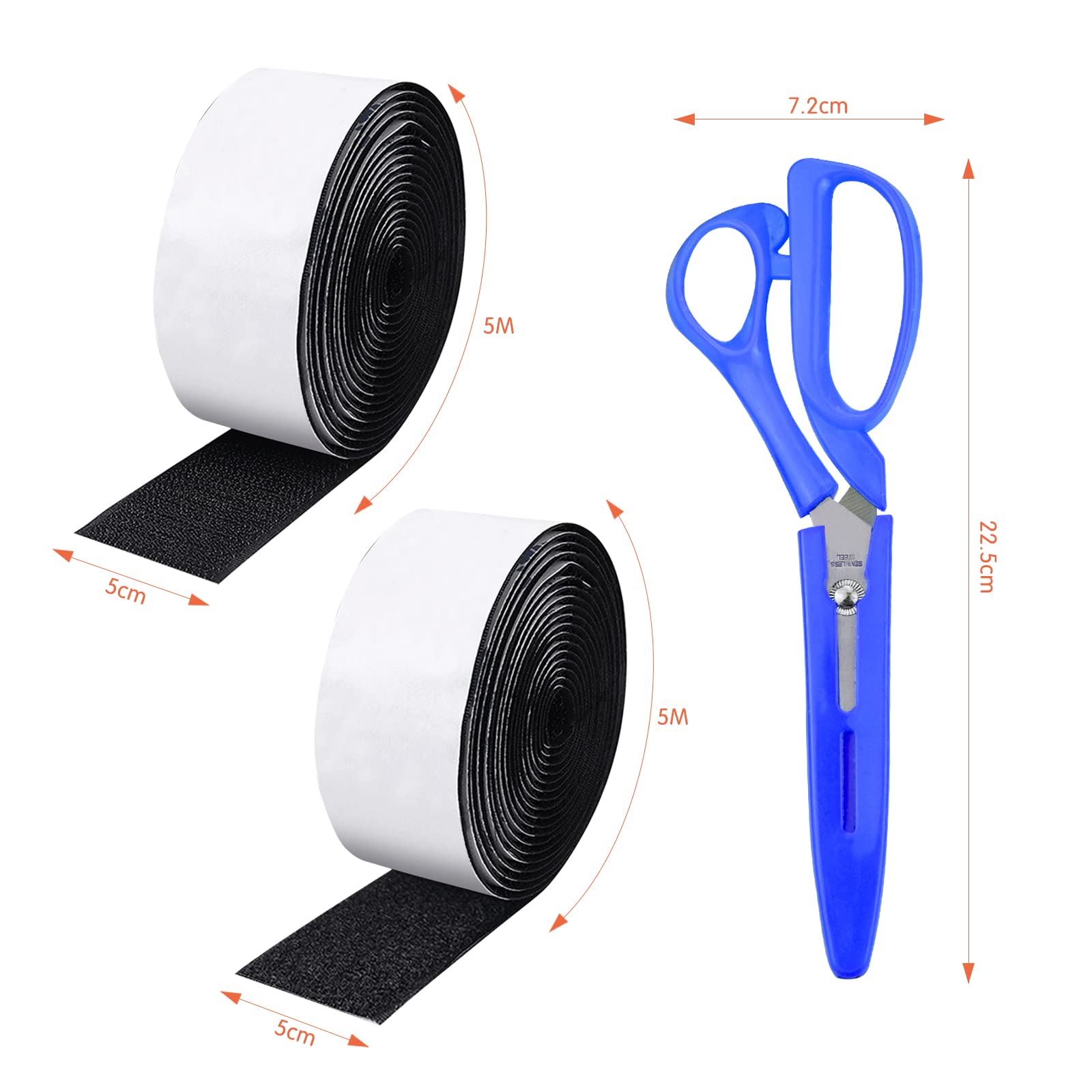 Ruban Scratch Autocollant Double Face 30mm X 5m Noir - Bande Agrippante Puissante Réutilisable