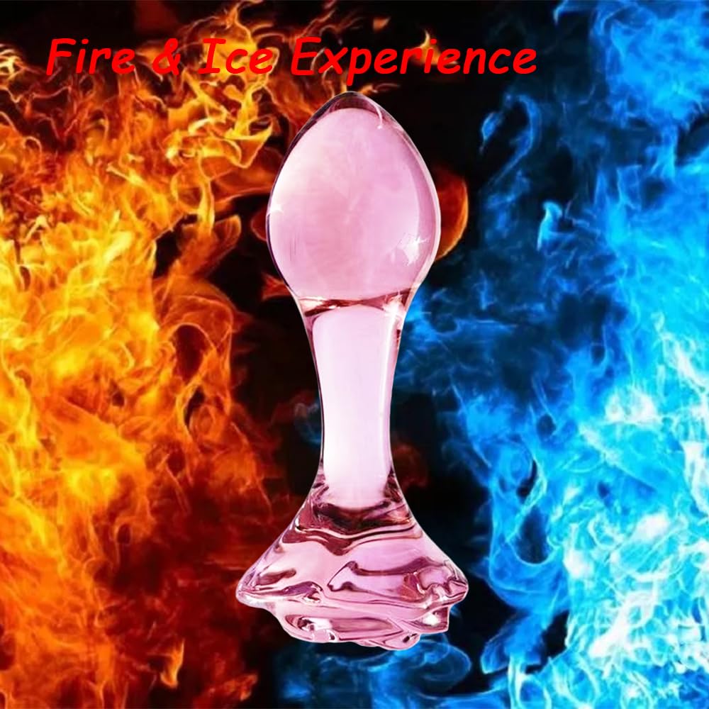 Pink Glass Butt Plug,Crystal Anal Plug,Adult Sex AnalToy,Sex Gifts,S&M Anal Trainer,Portable Bum Bomb Plug,Anal Expander Training Masturbation for Adult Female Men Women Gay and Couples: Flower