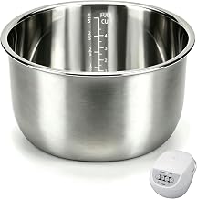 Tiger JBV-A10U Replacement Cooker Inner Pot, 5.5 Cup 304 (18/8) Stainless Steel, Durable Warp-Resistant for Thicken Three-layer Base Even Heating Easy to Clean, Dishwasher Safe